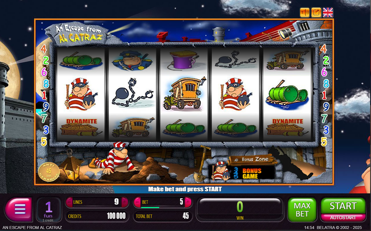 Alcatraz Slot machine. 