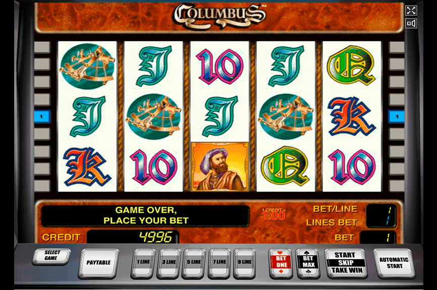 Columbus Slot machine. 