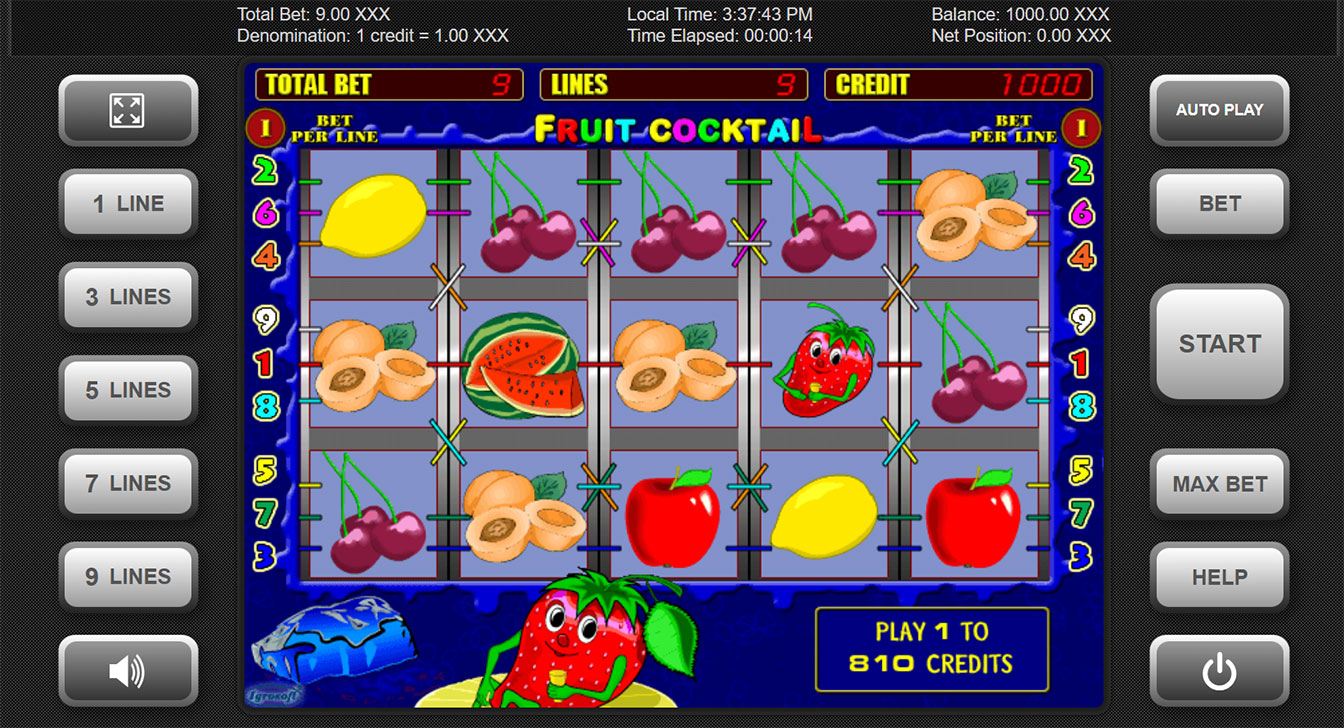 Fruit Cocktail Slot machine. 