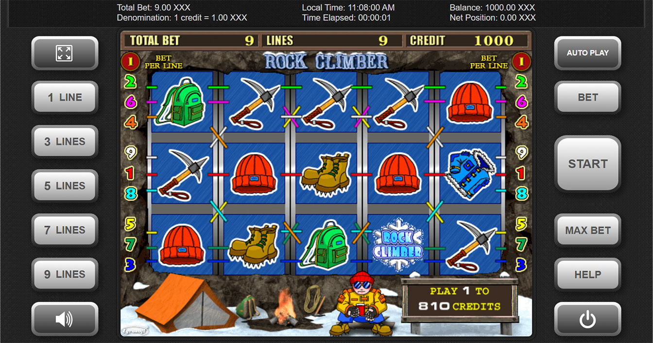 Rock Climber Slot Machine. 