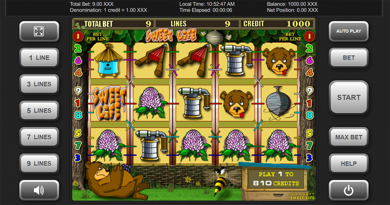 Sweet Life Slot Machine. 
